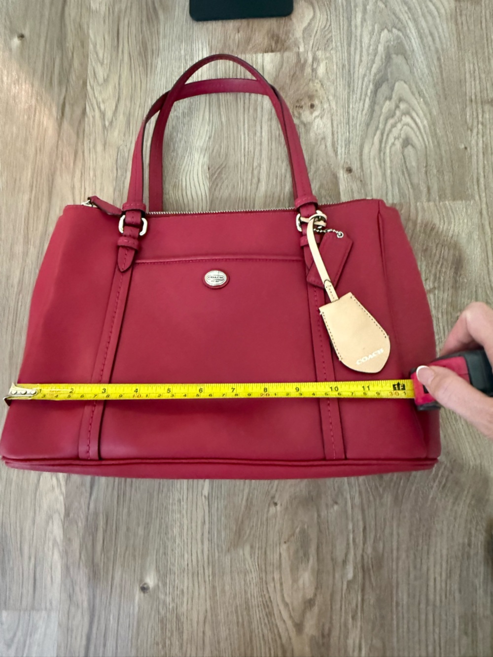 Coach Peyton Leather Tote – Magenta - Picture 13 of 15